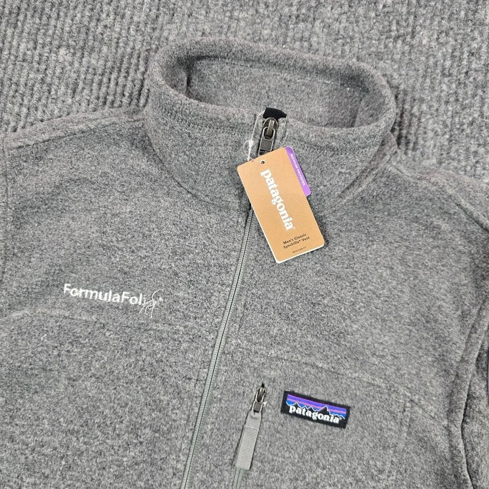 Patagonia Vest Mens Small Gray Synchilla Fleece Full Zip Pockets Hiking Outdoor